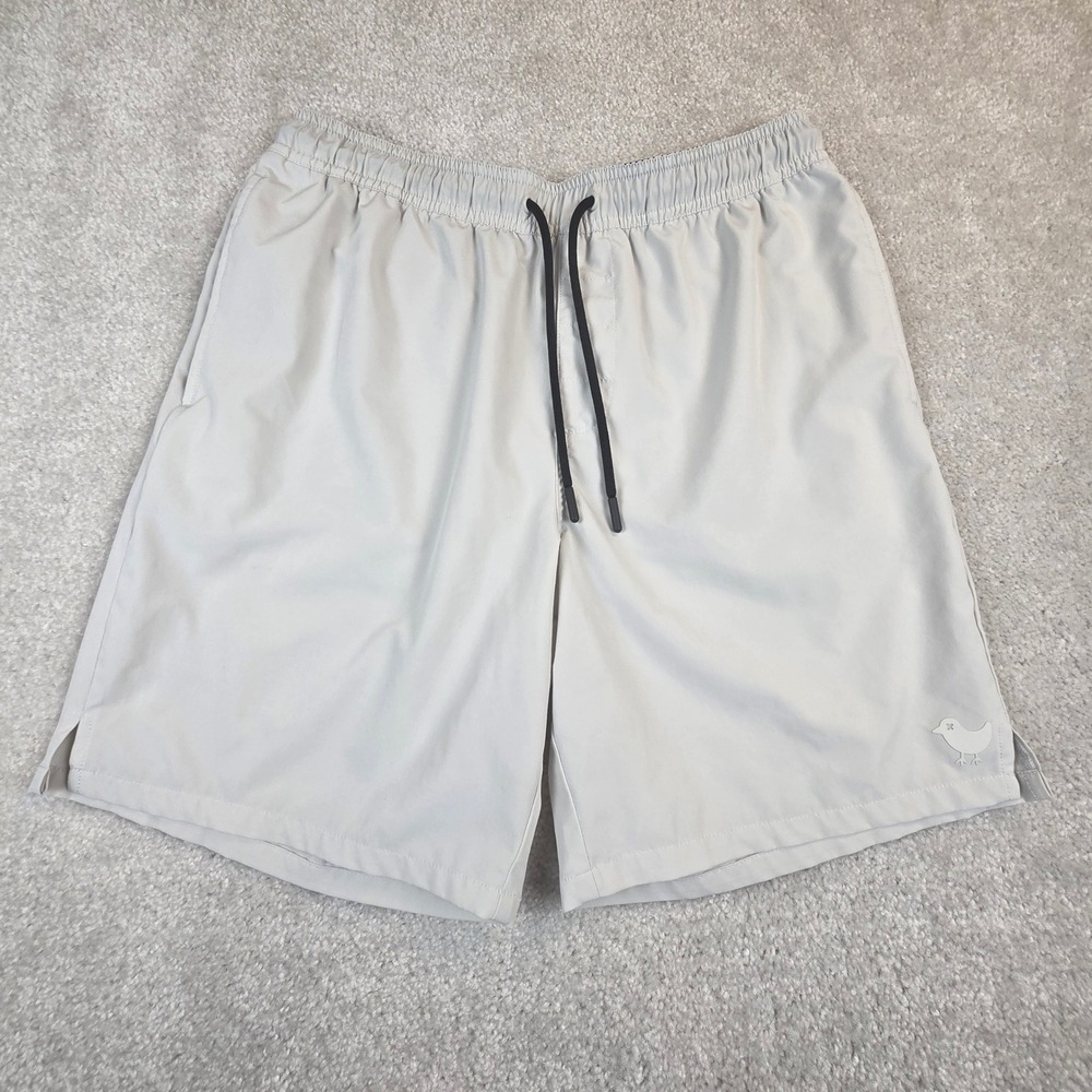 Bad Birdie Mens Performance Shorts Light Gray Stone Medium Drawstring 7in